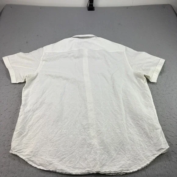 Robert Graham Linen Shirt Mens 2XL White Embroidered Button Up Beach Casual - Picture 9 of 11